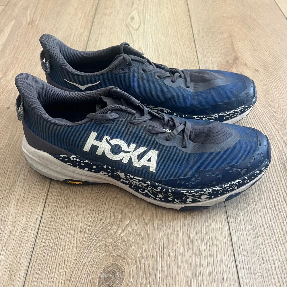 Hoka Speedgoat 5 Trail Running Shoes Blue White Speckled  Mens Size 12